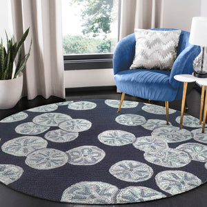 Trans Ocean Liora Handmade Coastal Area Rug - Durable Synthetic Blend With Beach-inspired Design For Any Space Navy Polyester,Acrylic Capd3175633