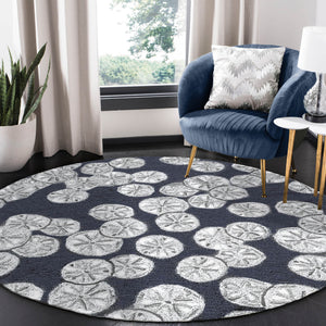 Trans Ocean Liora Handmade Coastal Area Rug - Durable Synthetic Blend With Beach-inspired Design For Any Space Navy Polyester,Acrylic Capd5175633