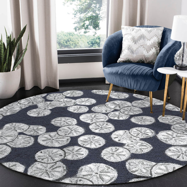 Trans Ocean Liora Handmade Coastal Area Rug - Durable Synthetic Blend With Beach-inspired Design For Any Space Navy Polyester,Acrylic Capd5175633