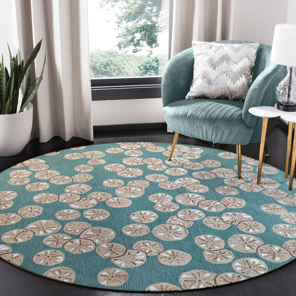 Trans Ocean Liora Handmade Coastal Area Rug - Durable Synthetic Blend With Beach-inspired Design For Any Space Blue Polyester,Acrylic Capd8175606
