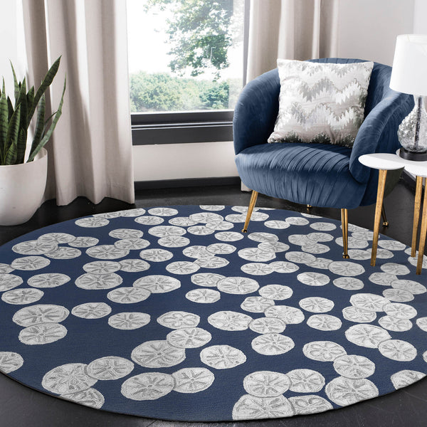 Trans Ocean Liora Handmade Coastal Area Rug - Durable Synthetic Blend With Beach-inspired Design For Any Space Navy Polyester,Acrylic Capd8175633