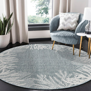Trans Ocean Liora Manne Carmel Reef Border Indoor/Outdoor Area Rug - Elegant Coastal Design For Any Space Blue Polypropylene,Polyester Cred8849804