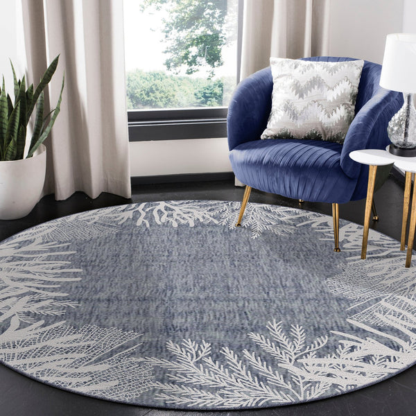 Trans Ocean Liora Manne Carmel Reef Border Indoor/Outdoor Area Rug - Elegant Coastal Design For Any Space Navy Polypropylene,Polyester Cred8849833