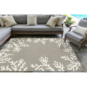 Trans Ocean Liora Manne Capri Coastal Indoor/Outdoor Area Rug - Vibrant Tropical Design For Any Space Silver Polyester,Acrylic Cap46162047