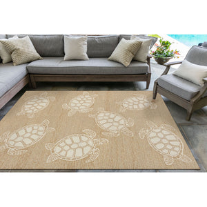 Trans Ocean Liora Manne Capri Turtle Handmade Indoor/Outdoor Area Rug - Vibrant Coastal Design For Any Space Natural Polyester,Acrylic Cap46163412