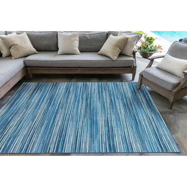 Trans Ocean Liora Manne Marina Stripes Area Rug - Stylish Indoor/Outdoor Geometric Design For Every Space Blue Polypropylene,Polyester Mna58805203