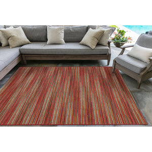 Trans Ocean Liora Manne Marina Stripes Area Rug - Stylish Indoor/Outdoor Geometric Design For Every Space Red Polypropylene,Polyester Mna45805217