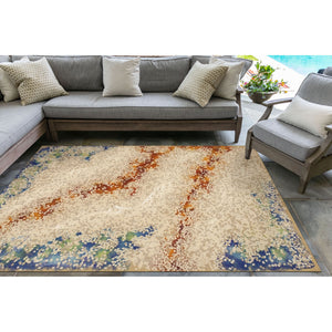 Trans Ocean Liora Manne Visions Iv Elements Area Rug - Durable, Contemporary 2' X 3' Indoor/Outdoor Accent Piece Natural Polyester Vgh23412612