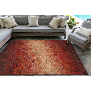 Trans Ocean Liora Manne Visions V Indoor/Outdoor Area Rug - Handcrafted Artistry With Durable Polyester Elegance Red Polyester Vhi23325724