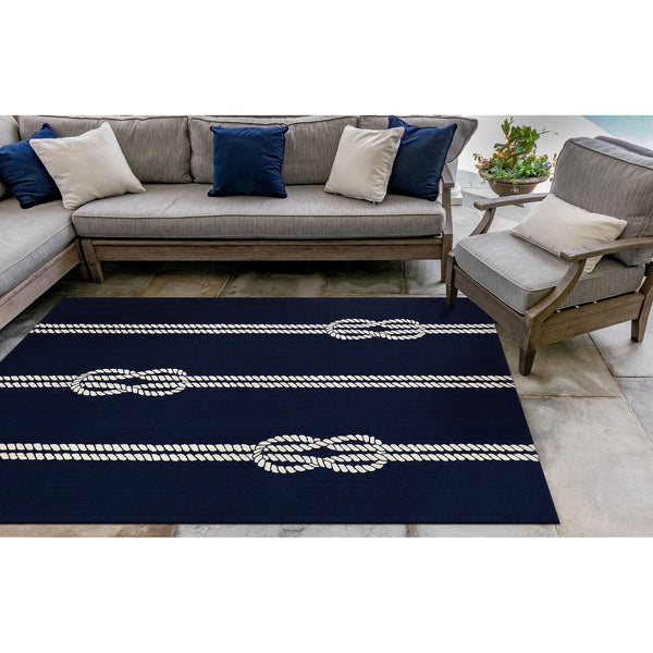 Trans Ocean Liora Manne Capri Ropes Indoor/Outdoor Area Rug - Nautical Stripe Design For Stylish Spaces Navy Polyester,Acrylic Cap23163633