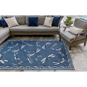 Trans Ocean Liora Manne Carmel Dragonfly Indoor/Outdoor Area Rug – Vibrant Nature Design For Stylish Spaces Navy Polypropylene,Polyester Cre58844033