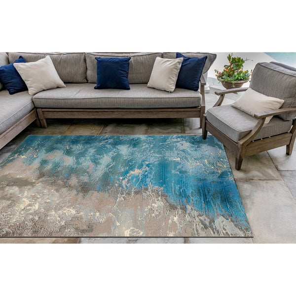 Trans Ocean Liora Manne Marina Coastal Area Rug – Vibrant Graphic Design For Indoor And Outdoor Spaces Blue Polypropylene,Polyester Mna69806804