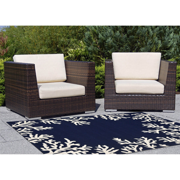 Trans Ocean Liora Manne Capri Coastal Indoor/Outdoor Area Rug - Vibrant Tropical Design For Any Space Blue Polyester,Acrylic Cap46162033