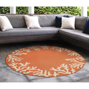 Trans Ocean Liora Manne Capri Coastal Indoor/Outdoor Area Rug - Vibrant Tropical Design For Any Space Orange Polyester,Acrylic Capd5162017