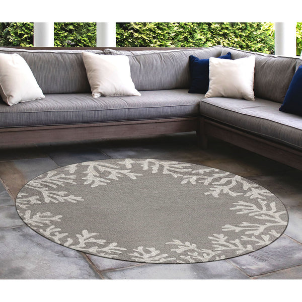 Trans Ocean Liora Manne Capri Coastal Indoor/Outdoor Area Rug - Vibrant Tropical Design For Any Space Silver Polyester,Acrylic Capd5162047