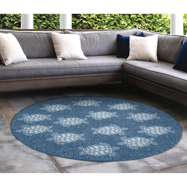 Trans Ocean Liora Manne Carmel Coastal Turtle Indoor/Outdoor Area Rug - Vibrant Beach Style For Any Space Navy Polypropylene,Polyester Cred8841333