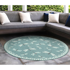 Trans Ocean Liora Manne Carmel Dragonfly Indoor/Outdoor Area Rug – Vibrant Nature Design For Stylish Spaces Blue Polypropylene,Polyester Cred8844004