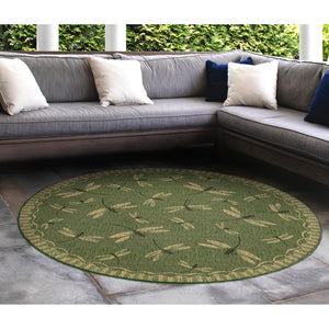 Trans Ocean Liora Manne Carmel Dragonfly Indoor/Outdoor Area Rug – Vibrant Nature Design For Stylish Spaces Green Polypropylene,Polyester Cred8844006