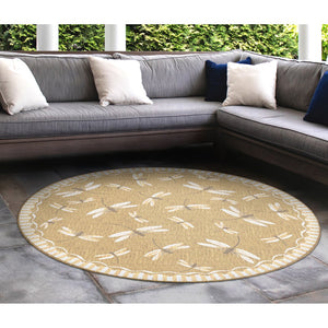 Trans Ocean Liora Manne Carmel Dragonfly Indoor/Outdoor Area Rug – Vibrant Nature Design For Stylish Spaces Beige Polypropylene,Polyester Cred8844022