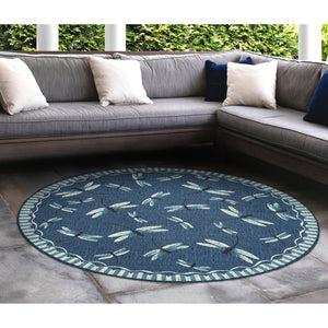Trans Ocean Liora Manne Carmel Dragonfly Indoor/Outdoor Area Rug – Vibrant Nature Design For Stylish Spaces Navy Polypropylene,Polyester Cred8844033