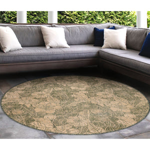 Trans Ocean Liora Manne Carmel Botanical Indoor/Outdoor Area Rug - Elegant Tropical Floral Design For Any Space Green Polypropylene,Polyester Cred8849106