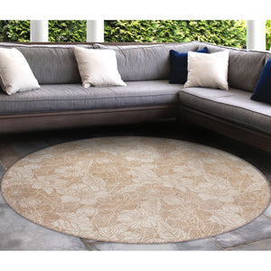 Trans Ocean Liora Manne Carmel Botanical Indoor/Outdoor Area Rug - Elegant Tropical Floral Design For Any Space Beige Polypropylene,Polyester Cred8849112