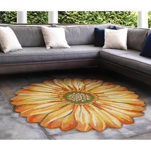 Trans Ocean Liora Manne Frontporch Sunflower Indoor/Outdoor Mat - Vibrant Floral Design For Any Space Yellow Polyester,Acrylic Ftpd3141709