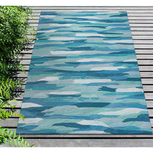 Trans Ocean Liora Manne Capri Cloud Indoor/Outdoor Area Rug - Contemporary Geometric Design For Any Space Blue Polyester,Acrylic Cap23172594