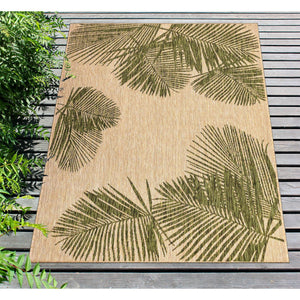 Trans Ocean Liora Manne Carmel Palm Indoor/Outdoor Area Rug – Tropical Botanical Leaf Design For Any Space Green Polypropylene,Polyester Cre58843906