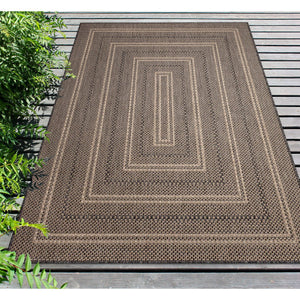 Trans Ocean Liora Manne Monaco Multi Border Area Rug - Stylish Indoor/Outdoor Design For Elegant Spaces Black Polypropylene Moc69628048