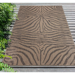 Trans Ocean Liora Manne Monaco Zebra Indoor/Outdoor Area Rug - Stylish Graphic Design For Modern Spaces Natural Polypropylene Moc80628112