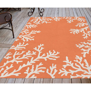 Trans Ocean Liora Manne Capri Coastal Indoor/Outdoor Area Rug - Vibrant Tropical Design For Any Space Orange Polyester,Acrylic Cap46162017