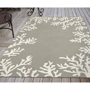 Trans Ocean Liora Manne Capri Coastal Indoor/Outdoor Area Rug - Vibrant Tropical Design For Any Space Silver Polyester,Acrylic Cap46162047