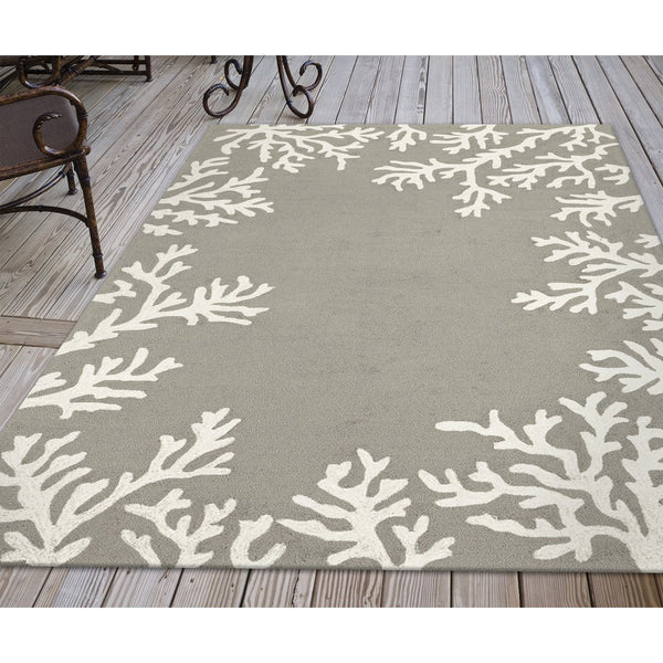 Trans Ocean Liora Manne Capri Coastal Indoor/Outdoor Area Rug - Vibrant Tropical Design For Any Space Silver Polyester,Acrylic Cap46162047
