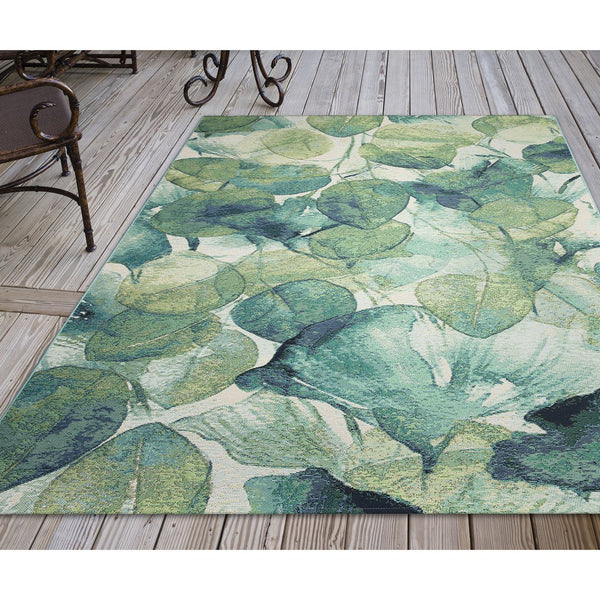 Trans Ocean Liora Manne Marina Botanical Indoor/Outdoor Area Rug - Vibrant Lotus Design For Fresh Spaces Green Polypropylene,Polyester Mna69818906