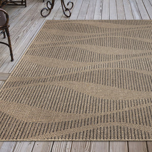 Trans Ocean Liora Manne Monaco Wave Indoor/Outdoor Area Rug - Stylish Transitional Design For Any Space Natural Polypropylene Moc57627612