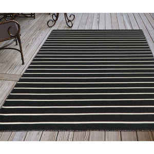 Trans Ocean Liora Manne Sorrento Hand Woven Indoor/Outdoor Area Rug - Stylish, Fade-resistant, Versatile Design Black Polyester,Acrylic Srn57630548