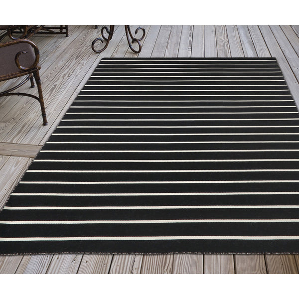 Trans Ocean Liora Manne Sorrento Hand Woven Indoor/Outdoor Area Rug - Stylish, Fade-resistant, Versatile Design Black Polyester,Acrylic Srn57630548