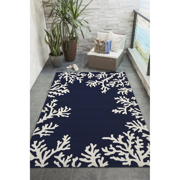Trans Ocean Liora Manne Capri Coastal Indoor/Outdoor Area Rug - Vibrant Tropical Design For Any Space Blue Polyester,Acrylic Cap34162033