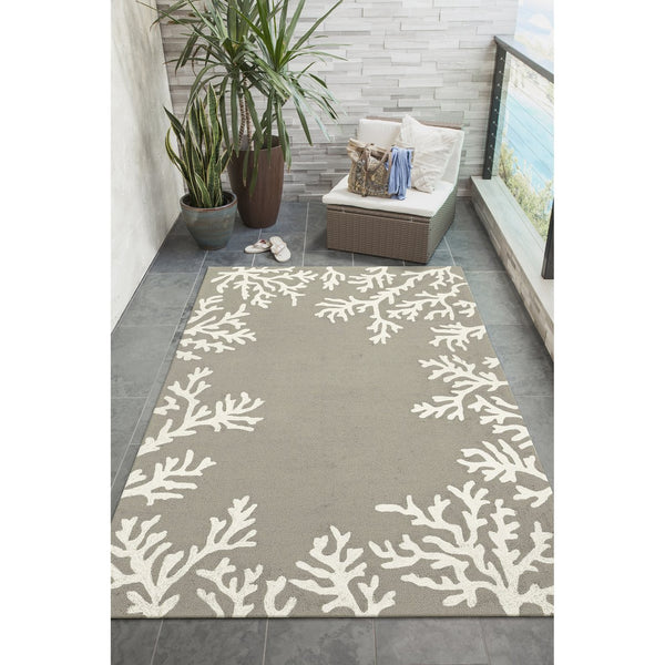 Trans Ocean Liora Manne Capri Coastal Indoor/Outdoor Area Rug - Vibrant Tropical Design For Any Space Silver Polyester,Acrylic Cap46162047