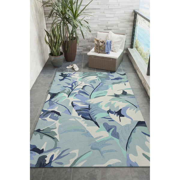 Trans Ocean Liora Manne Capri Palm Leaf Indoor/Outdoor Area Rug - Vibrant Botanical Design For Any Space Blue Polyester,Acrylic Cap23166803