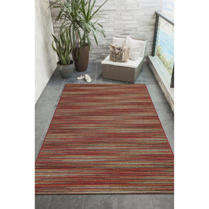 Trans Ocean Liora Manne Marina Stripes Area Rug - Stylish Indoor/Outdoor Geometric Design For Every Space Red Polypropylene,Polyester Mna45805217