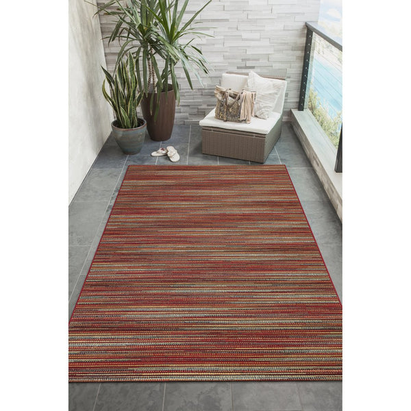 Trans Ocean Liora Manne Marina Stripes Area Rug - Stylish Indoor/Outdoor Geometric Design For Every Space Red Polypropylene,Polyester Mna45805217