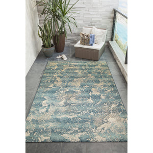 Trans Ocean Liora Manne Marina Stormy Indoor/Outdoor Area Rug - Coastal Graphic Design For Modern Spaces Blue Polypropylene,Polyester Mna45810003