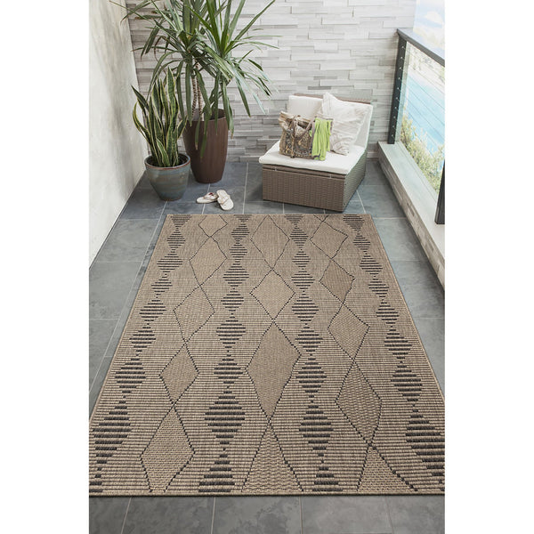 Trans Ocean Liora Manne Monaco Diamonds Area Rug - Stylish Indoor/Outdoor Design With Rustic Tribal Pattern Natural Polypropylene Moc69627512