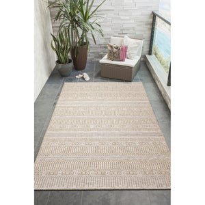 Trans Ocean Liora Manne Orly Stripe Indoor/Outdoor Area Rug - Rustic Transitional Design For Any Space Natural Polypropylene Oly45648112
