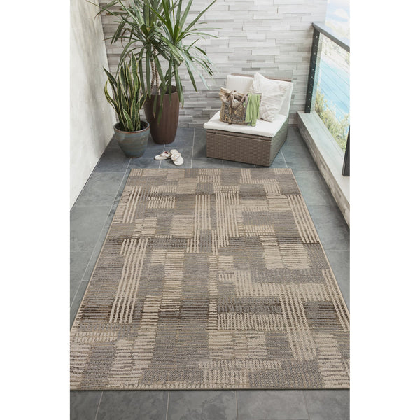 Trans Ocean Liora Manne Riviera Lines Area Rug - Contemporary Geometric Design For Indoor/Outdoor Spaces Natural Polypropylene Rva45684512