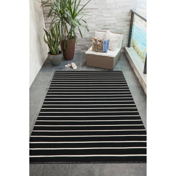 Trans Ocean Liora Manne Sorrento Hand Woven Indoor/Outdoor Area Rug - Stylish, Fade-resistant, Versatile Design Black Polyester,Acrylic Srn57630548