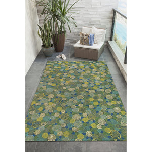 Trans Ocean Liora Manne Visions Iii Giant Swirls Indoor/Outdoor Area Rug - Durable, Artful Accent For Any Space Green Polyester Veb46310203