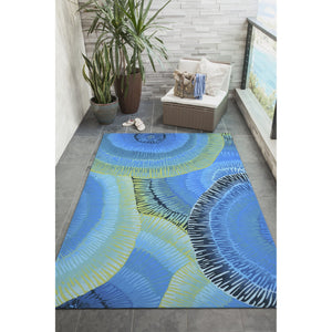 Trans Ocean Liora Manne Visions Iv Cirque Indoor/Outdoor Pillow - Vibrant Botanical Art For Stylish Spaces Blue Polyester Vgh23430204